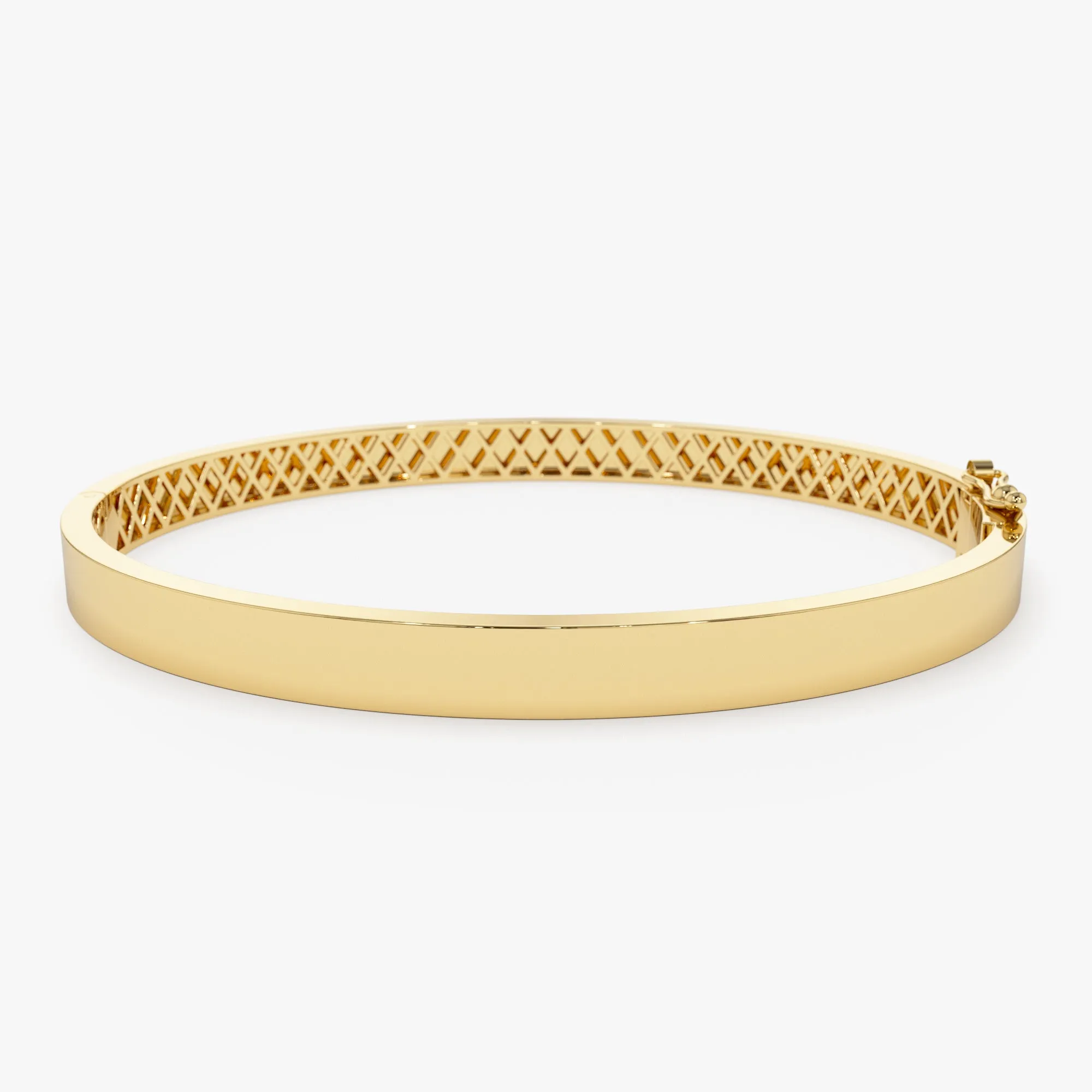 14k Flat Stackable Gold Bangle