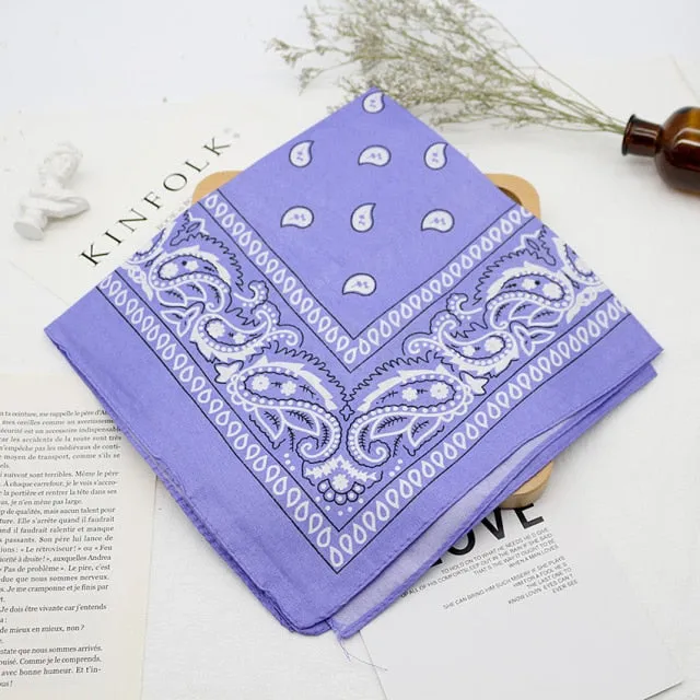 Bandana kerchief Unisex Hip Hop Black Hair Band Neck Scarf Sports Headwear Wrist Wraps Head Square Scarves Print Handkerchief