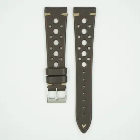 Brown Vintage Racing Leather Watch Strap