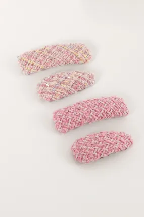 Cher 4 Pack Hair Clip - Pink