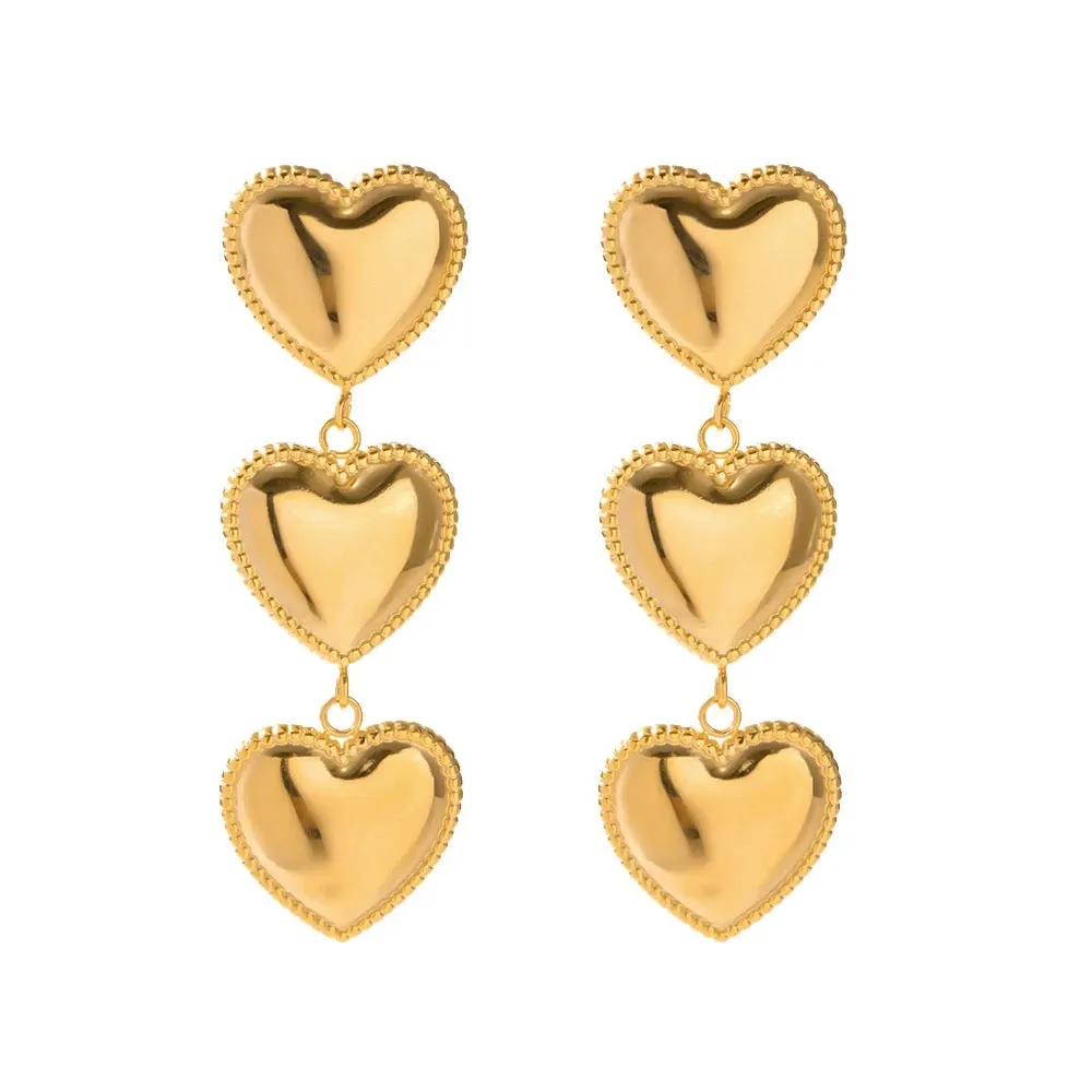 Frenchie Heart Drop Earring