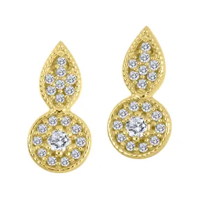 Halo Drop Diamond Earrings