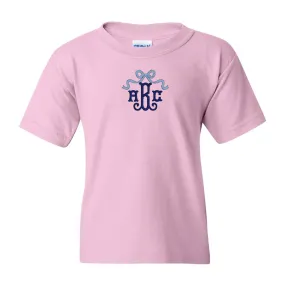 Kids Monogrammed 'Bow' T-Shirt