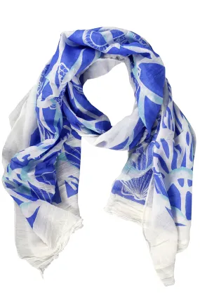 Light Weight Cotton Blend Nautical Print Scarves Shawls Wraps