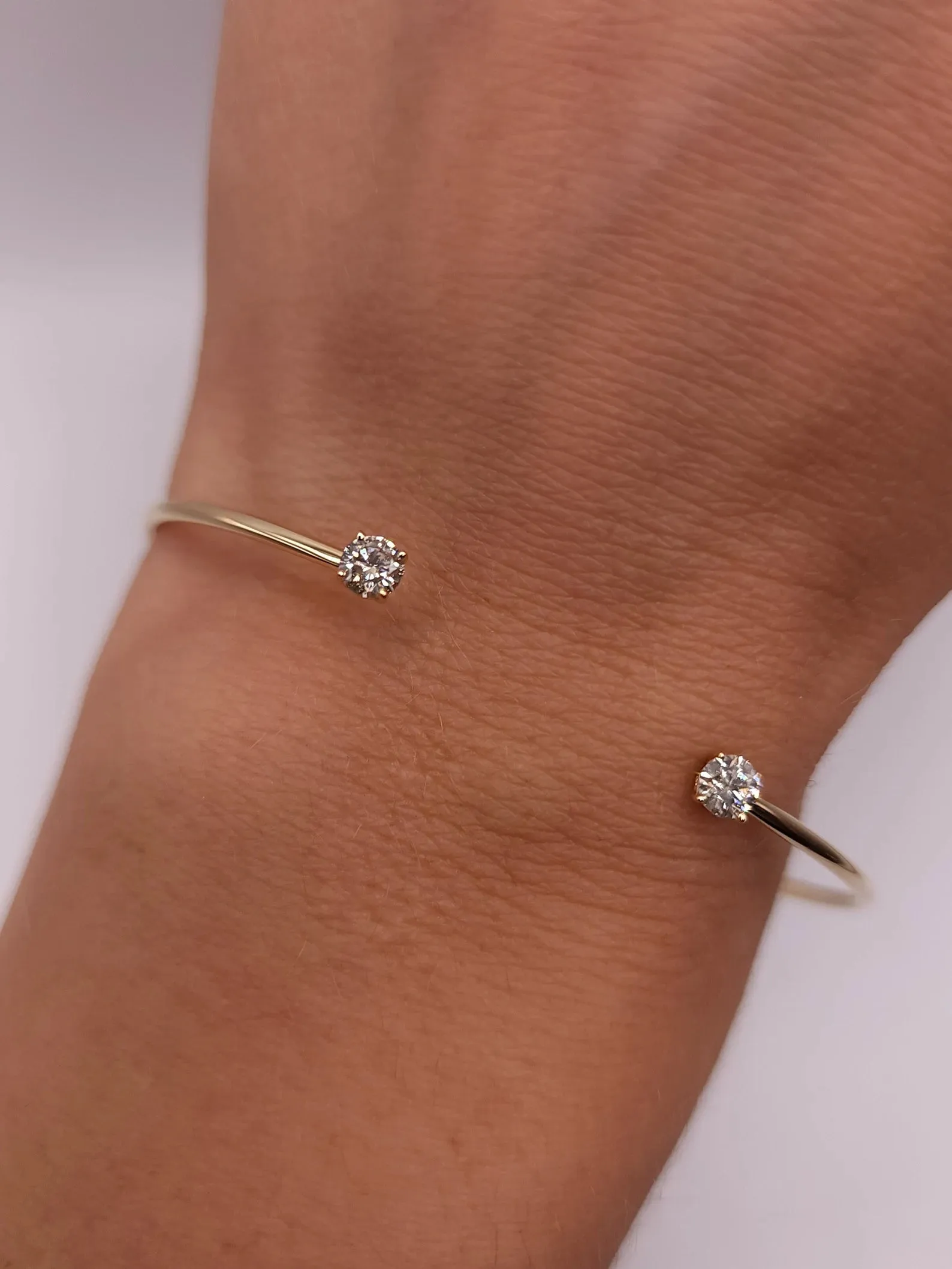 Open Zircon Stone Bangle