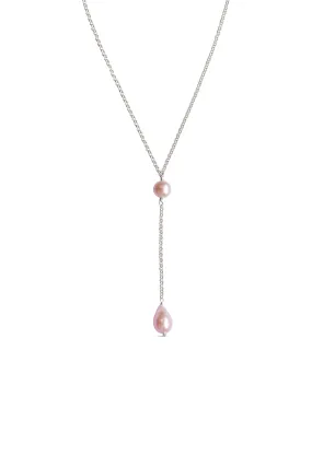 Pearl ~ Peach Drop Necklace