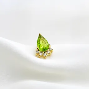 Peridot Sparkling Drop Stud