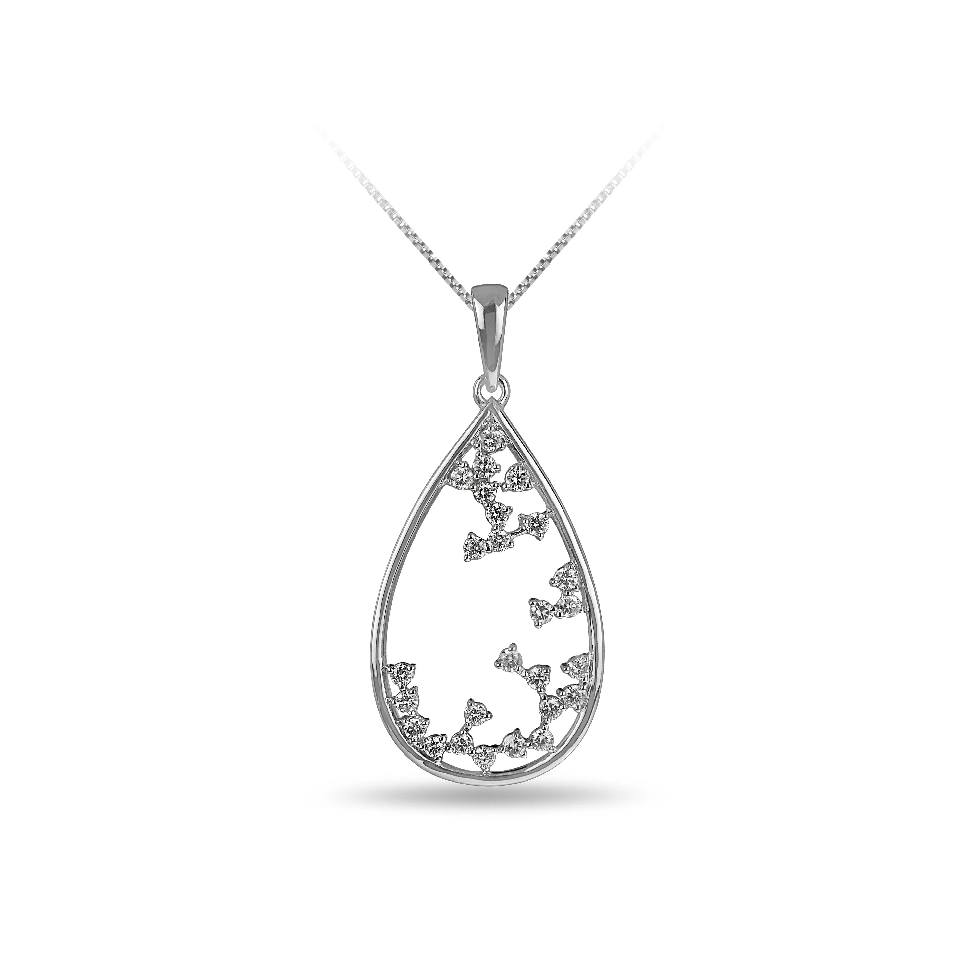 Scatter Set Diamond Drop Pendant