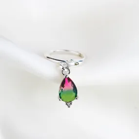 Silver Watermelon Drop Earring