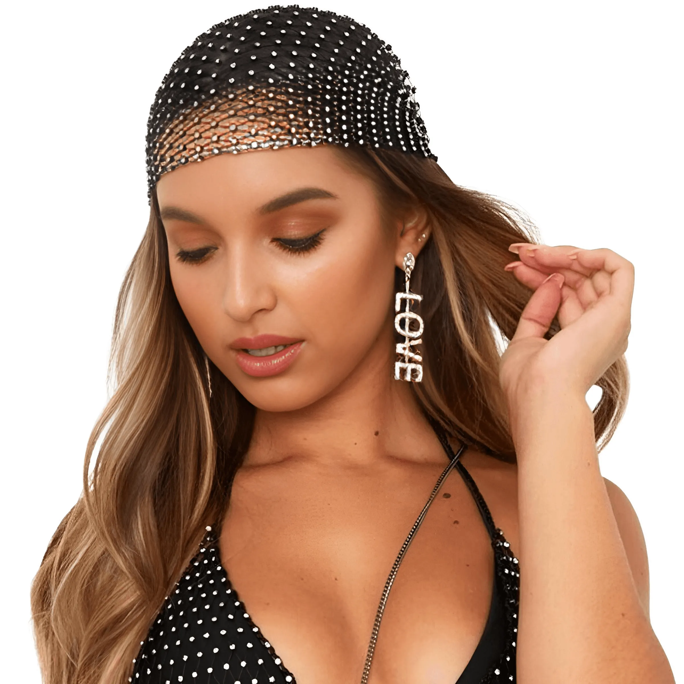 Women's Bling Rhinestone Head Scarf